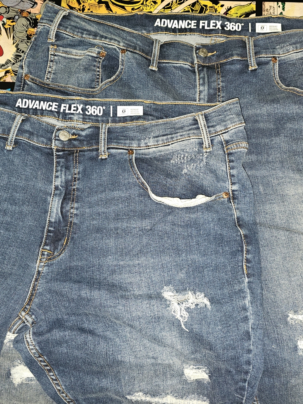 Arizona Athletic Fit High Stretch Distressed Jeans (2 Pairs) - Altered 46x25.5